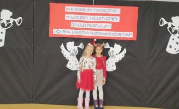 Wyróżnienie w  XXII Konkursie Twórczości Muzycznej i Plastycznej Dzieci i Młodzieży "Kolęda i Kartka Bożonarodzeniowa"