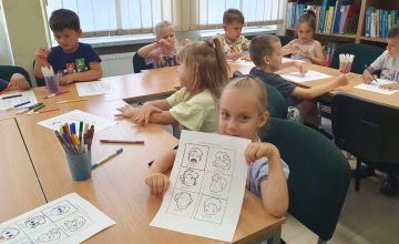 "Emocje i uczucia" - zajęcia biblioteczne gr. 5-latków