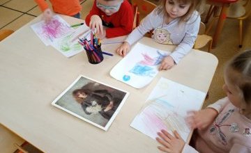 "Malarka dusz" oraz "Laboratorium koloru" - projekt "Zabawa sztuką" - gr. 4-latków
