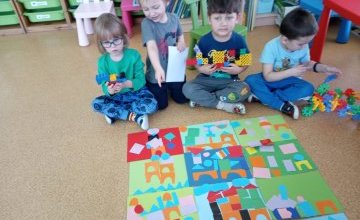 "Pejzaż geometryczny" - Zabawa sztuką z grupą 4-latków