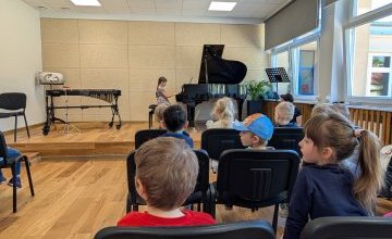 Audycja muzyczna w Państwowej Szkole Muzycznej I Stopnia im. Fryderyka Chopina w Będzinie