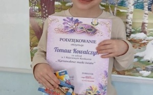 Podziękowania w I Rejonowym Konkursie Plastycznym "Karnawałowe maski świata"