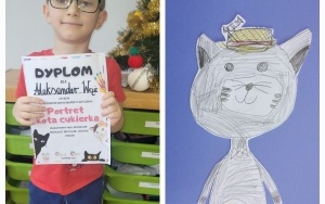 Podziękowania dla Aleksandra za udział w konkursie "Portret kota Cukierka" 