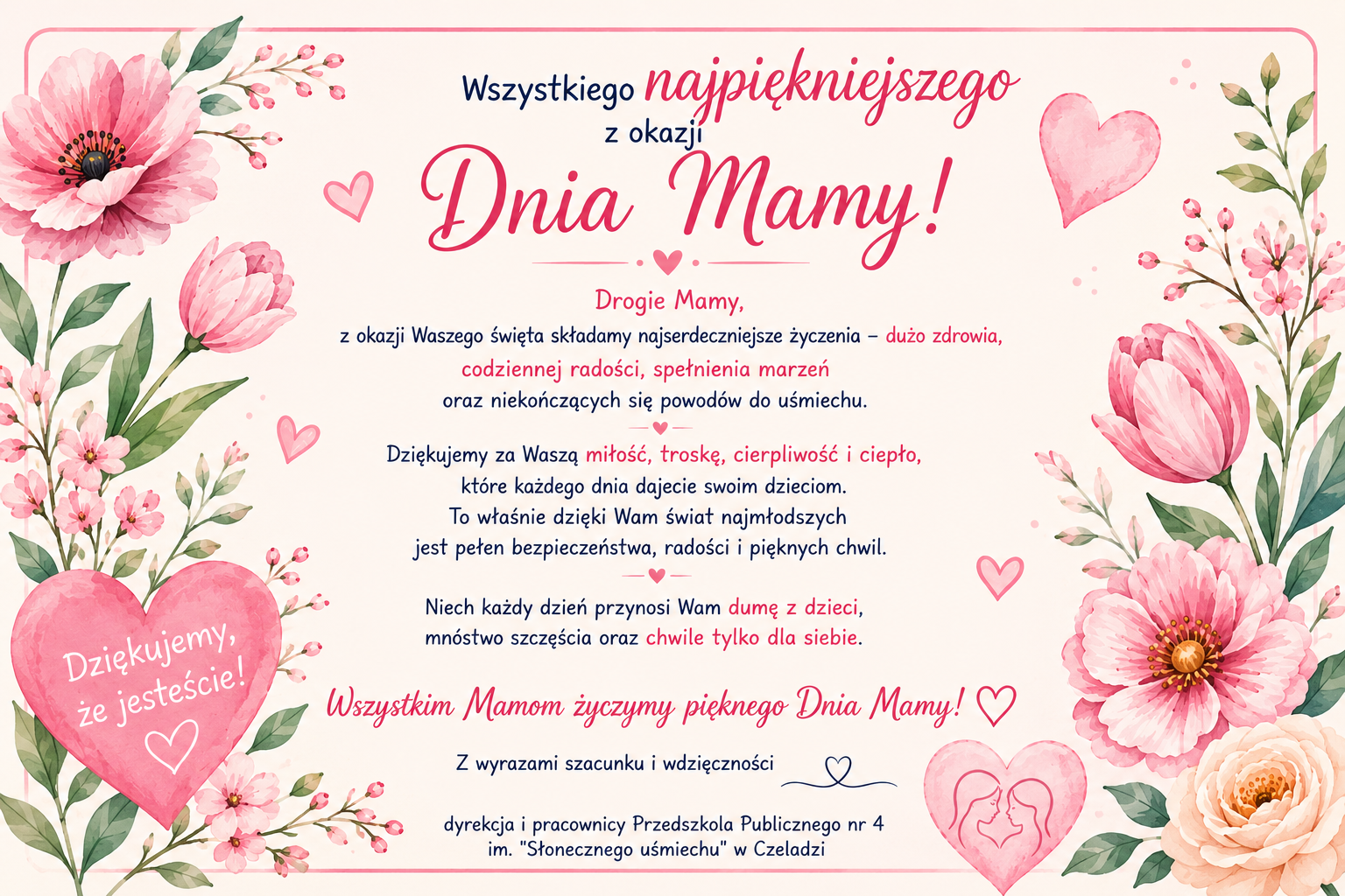 Kartka z życzeniami dla mam